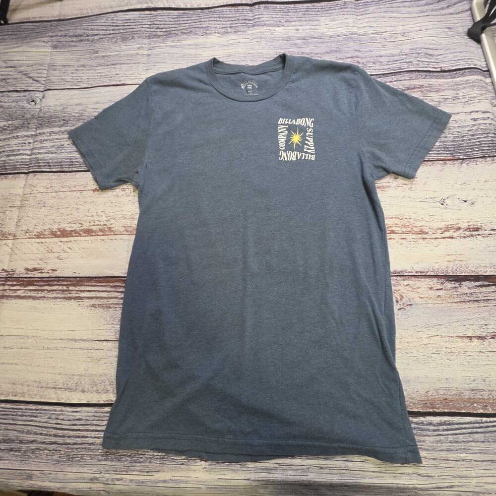 Billabong Supply Company Women's Short Sleeve Graphic T-Shirt Blue Size S/P